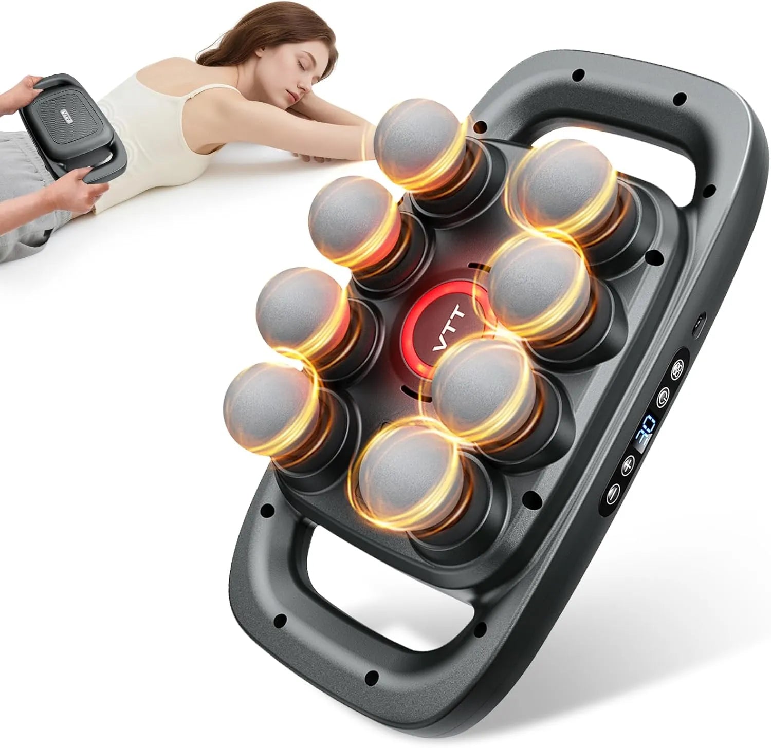 8 Head Massage Gun for Back, Shoulders, Legs, & Muscle Pain Relief